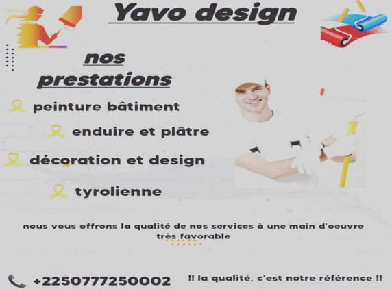 50% DE REDUCTION SUR LA MAIN D'OEUVRE DE TRAVEAUX DE PEINTURE SUR DEVIS CHEZ YAVO DESIGN